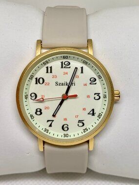 Szaikyri women’s watch gold tone glowing in the dark dial 34mm quartz running